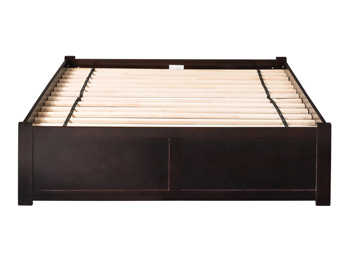 Queen Solid Wood Platform Bed with 2 Storage Drawers I91789
