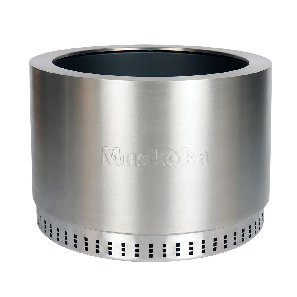 25 Stainless Steel Smokeless Wood Burning Fire Pit with Cover X504347