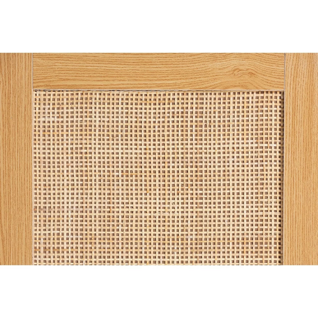 Espresso Brown Wood and Rattan 3-Drawer Dresser I4755