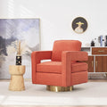 Orange Swivel Accent Chair with Pillow W504