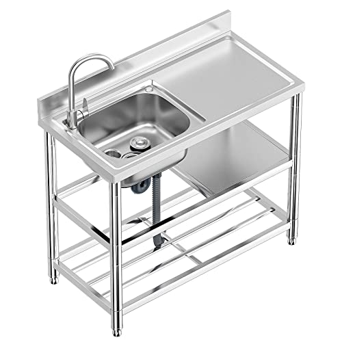 Stainless Steel Single Bowl Kitchen Sink with Faucet R221