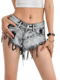 Distressed Ripped Denim Shorts Y9675