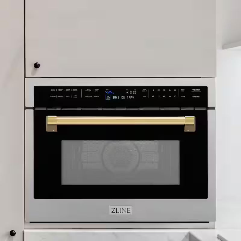 24 in. 1.6 cu. ft. Built-In Convection Microwave Oven Stainless with Gold O6624