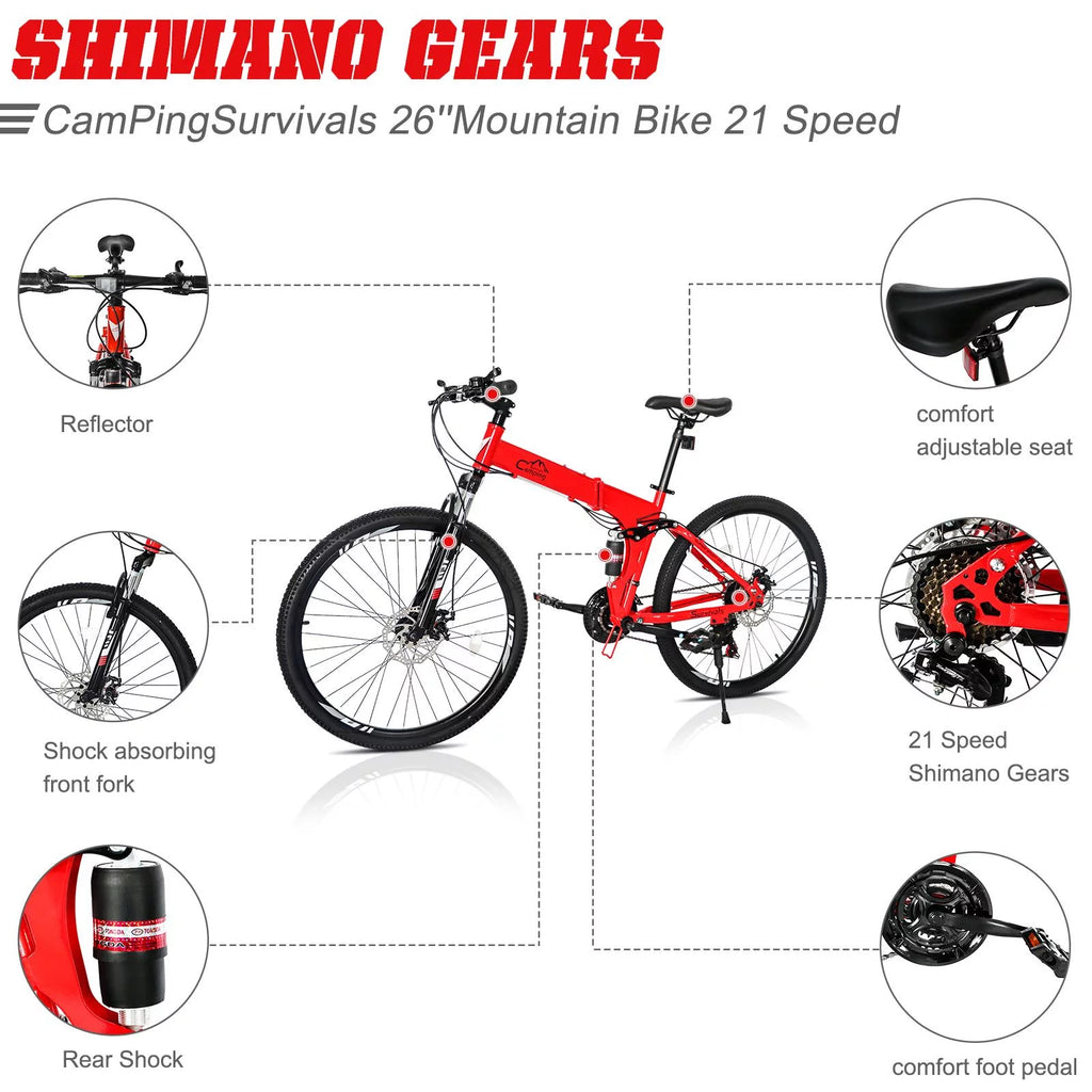 Folding 21 Speed 26 Wheel Steel Frame Mountain Bike N42467