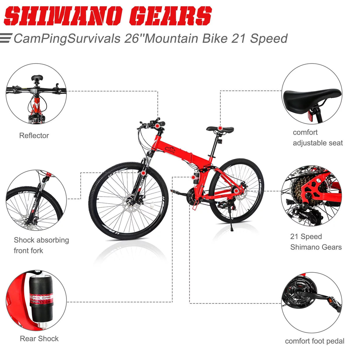 Folding 21 Speed 26 Wheel Steel Frame Mountain Bike N42467