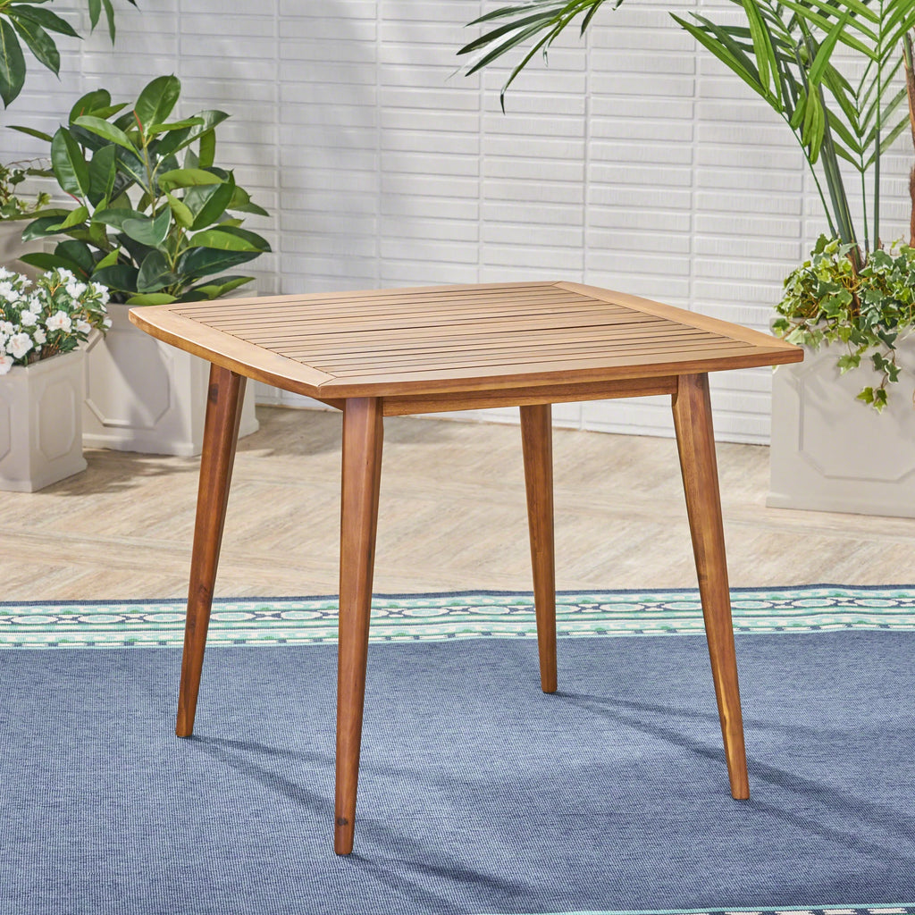 5 Piece Wicker and Acacia Wood Dining Set Z581103
