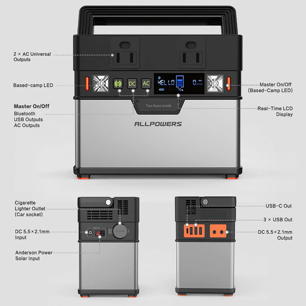 288Wh Portable Power Station with 300 Watt AC Outlets N9520