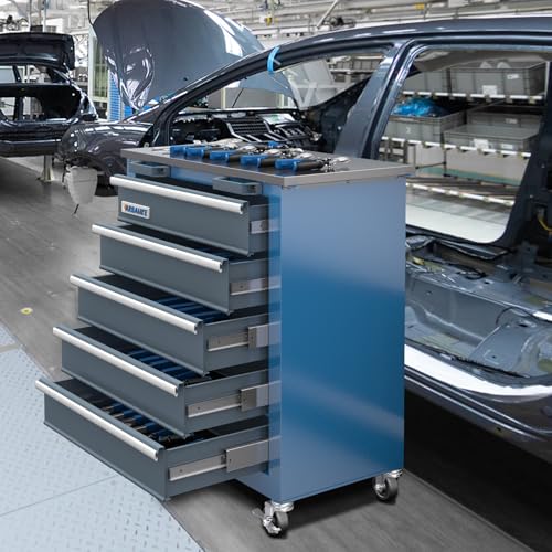 5 Drawer Rolling Tool Chest with Locking System and Stainless Top H823