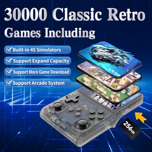 Handheld Game Console 30000 HD Games 3.5-Inch IPS Screen 256GB SD Card Y765