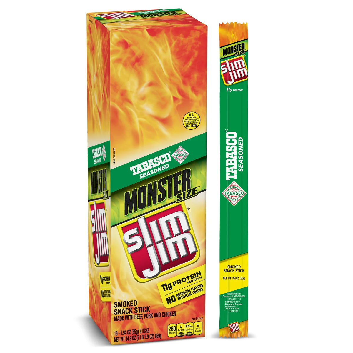 Tabasco Smoked Snack Sticks 1.94 Oz 18 Ct R159
