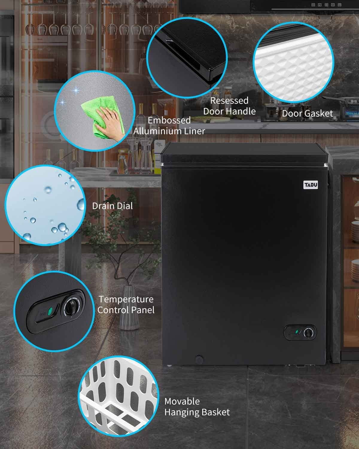 10.0 Cu Ft Black Chest Freezer with Removable Basket X5146