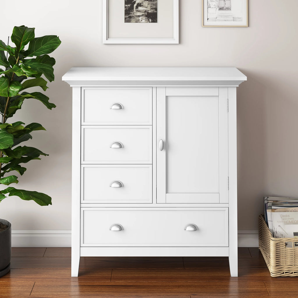 White Solid Wood Storage Cabinet W74653