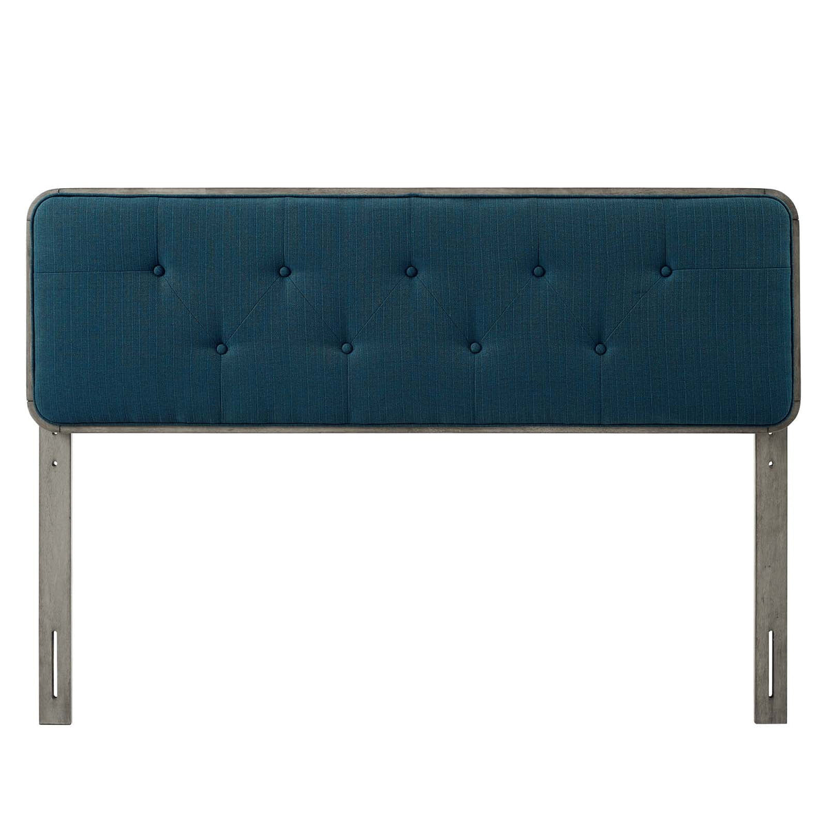 Grey Tufted Fabric Wood Headboard M257