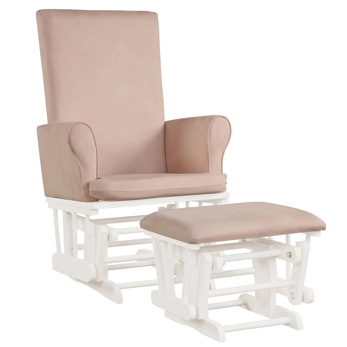 Pink Rocking Chair and Ottoman Set with Cushion L359