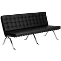 Black Tufted Leather Sofa W762