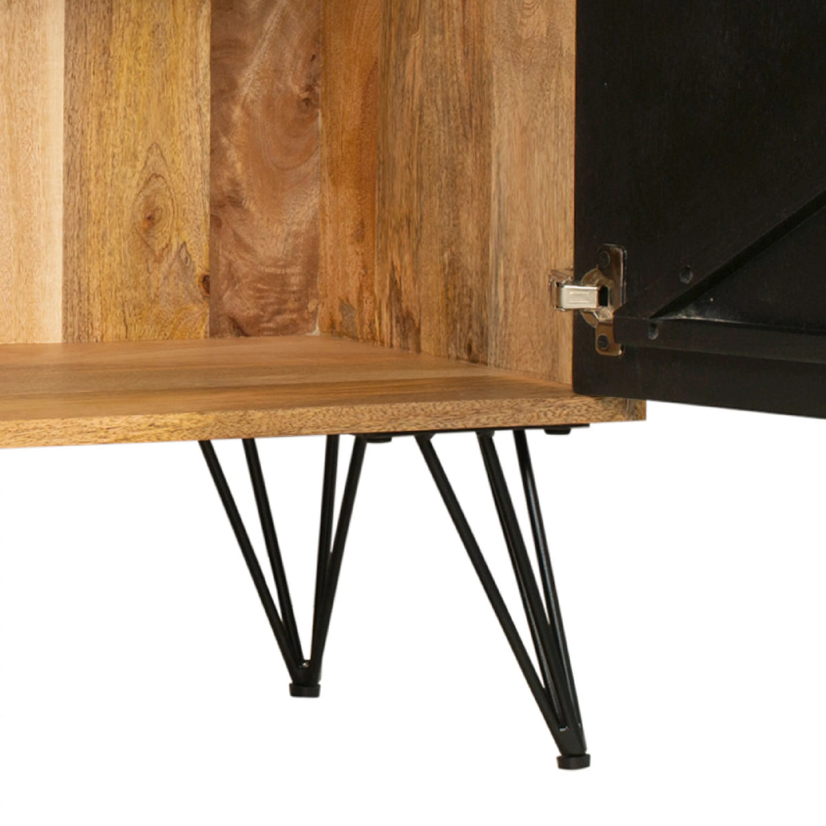 Oak Brown and Black TV Entertainment Unit with 2 Doors K1257