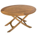 Teak Oval Slat Top Table S626122