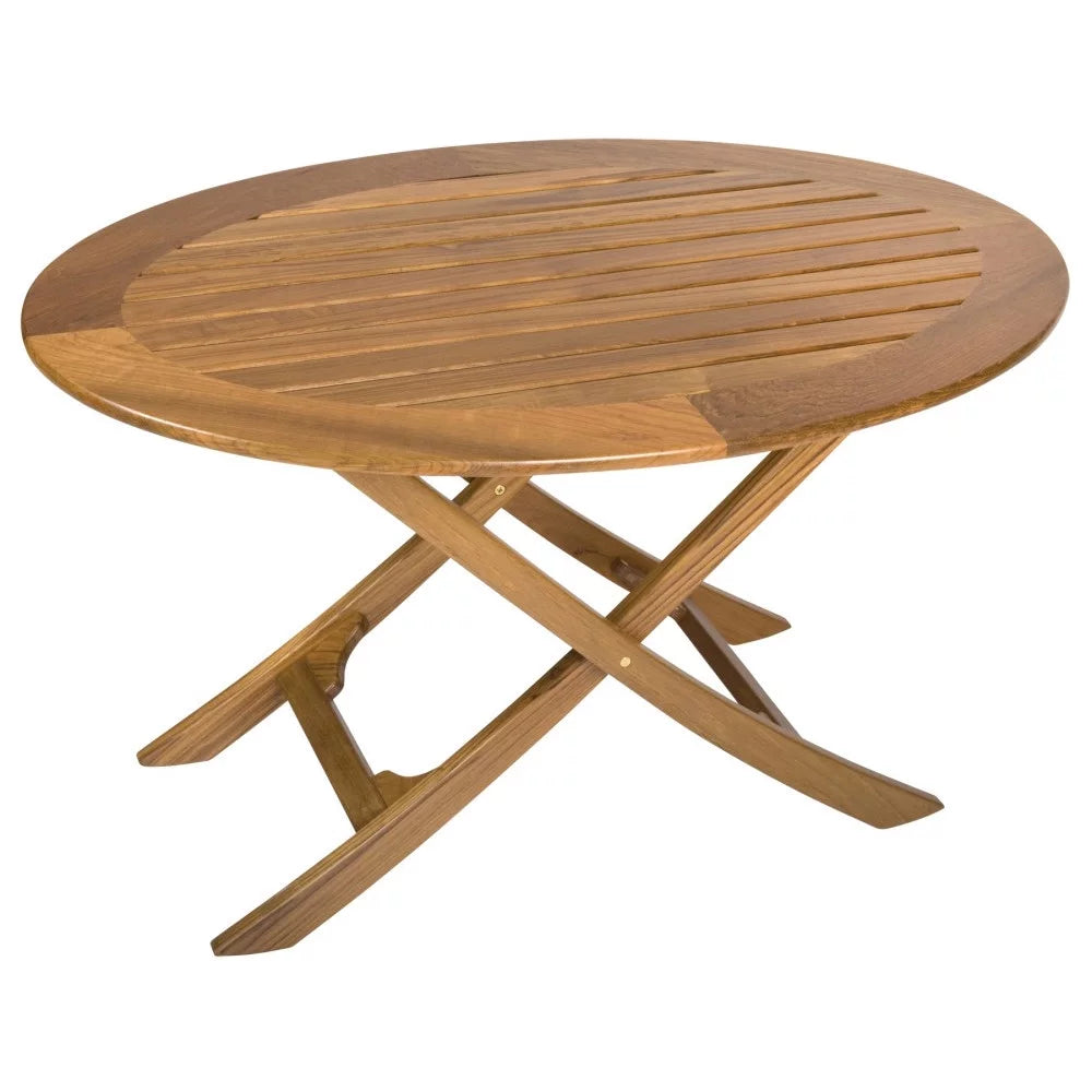 Teak Oval Slat Top Table S626122