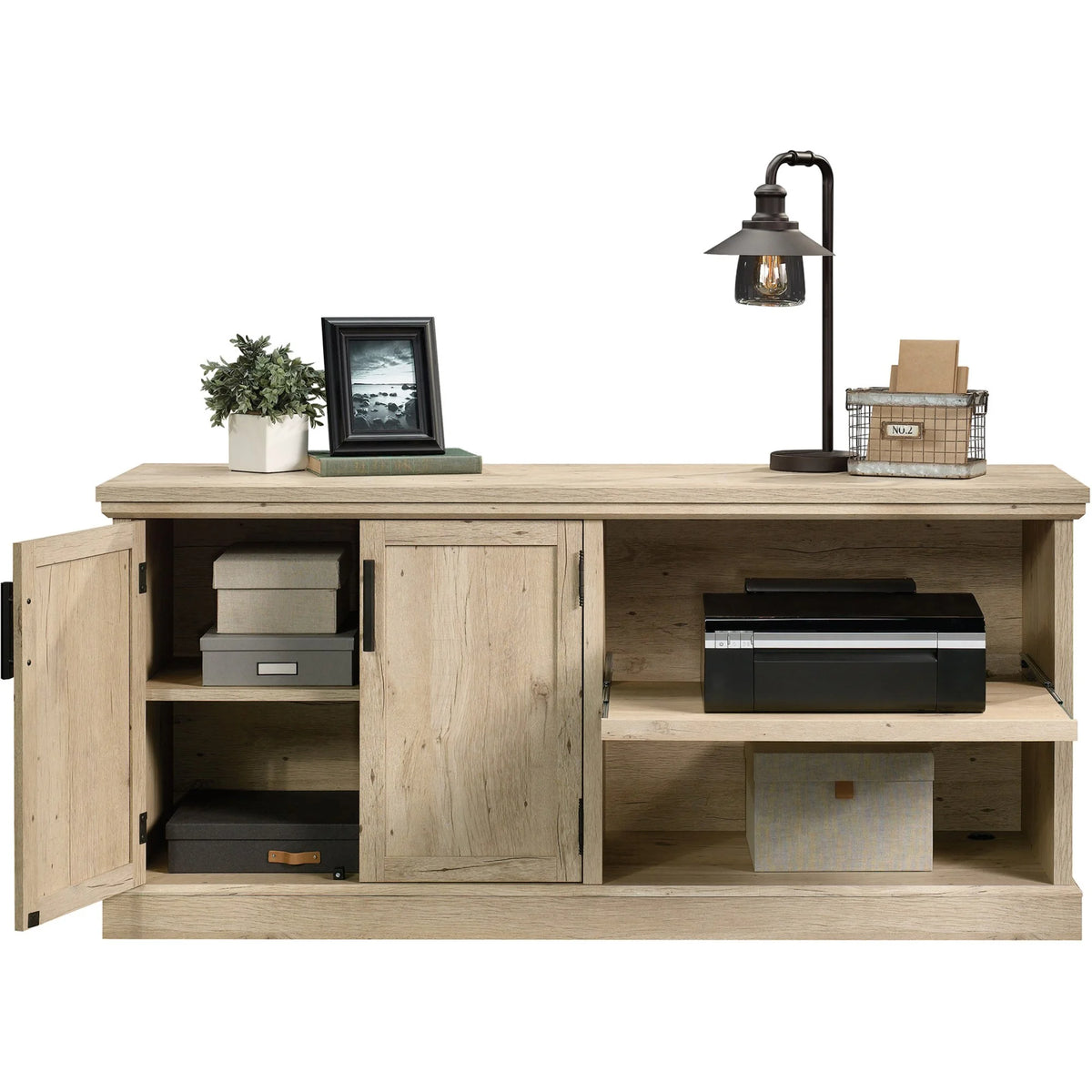 Prime Oak Engineered Wood Office Printer Credenza Z81685